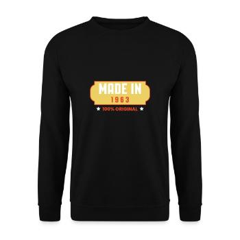 Fabriqué en 1963 60e anniversaire Cadeau de chemise - Sweat-shirt Unisexe - noir - Devant - Alina (178cm) & Michal (187cm)