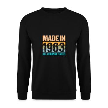 Fabriqué en 1963 60e anniversaire Cadeau de chemise - Sweat-shirt Unisexe - noir - Devant - Alina (178cm) & Michal (187cm)