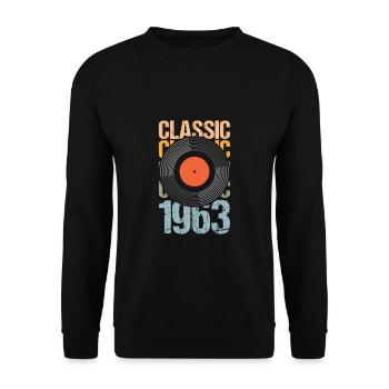 Classic Record 1963 60th Birthday Shirt - Sweat-shirt Unisexe - noir - Devant - Alina (178cm) & Michal (187cm)
