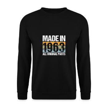 Fabriqué en 1963 60e anniversaire Cadeau de chemise - Sweat-shirt Unisexe - noir - Devant - Alina (178cm) & Michal (187cm)