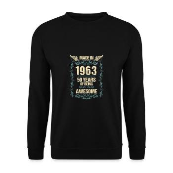 60e anniversaire Cadeau de chemise 1963 - Sweat-shirt Unisexe - noir - Devant - Alina (178cm) & Michal (187cm)