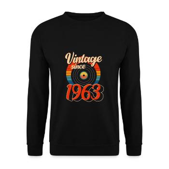 Vintage Record 1963 60th Birthday Gift - Sweat-shirt Unisexe - noir - Devant - Alina (178cm) & Michal (187cm)