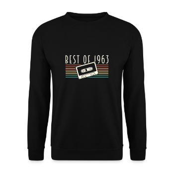 Best Of 1963 60. Geburtstag Geschenk Kassette - Unisex Pullover - Schwarz - Vorne - Alina (178cm) & Michal (187cm)
