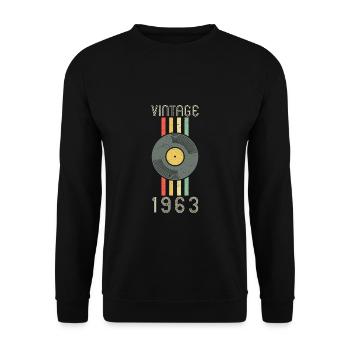Vintage Record 1963 60th Birthday Gift - Sweat-shirt Unisexe - noir - Devant - Alina (178cm) & Michal (187cm)