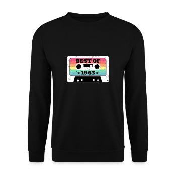 Best Of 1963 60. Geburtstag Geschenk Kassette - Unisex Pullover - Schwarz - Vorne - Alina (178cm) & Michal (187cm)