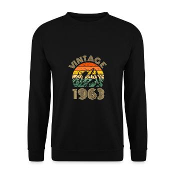 Vintage Retro 1963 60th Birthday Cadeau - Sweat-shirt Unisexe - noir - Devant - Alina (178cm) & Michal (187cm)