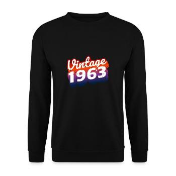 Vintage Retro 1963 60th Birthday Cadeau - Sweat-shirt Unisexe - noir - Devant - Alina (178cm) & Michal (187cm)