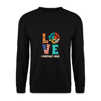 Vintage Retro 1963 60th Birthday Cadeau - Sweat-shirt Unisexe - noir - Devant - Alina (178cm) & Michal (187cm)