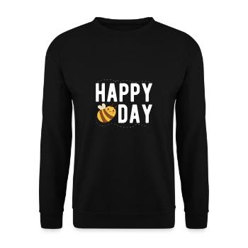 Happy Bee Day Imker Shirt - Unisex Pullover - Schwarz - Vorne - Alina (178cm) & Michal (187cm)