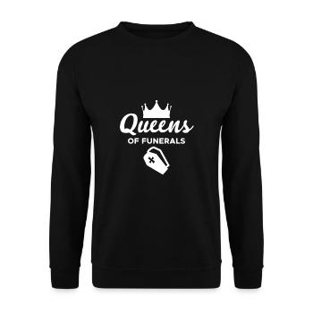 Queen Of Funerals Chemise Cadeau Undertaker - Sweat-shirt Unisexe - noir - Devant - Alina (178cm) & Michal (187cm)