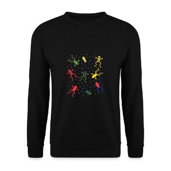 Baumfrosch Frösche Shirt Geschenk - Unisex Pullover - Schwarz - Vorne - Alina (178cm) & Michal (187cm)