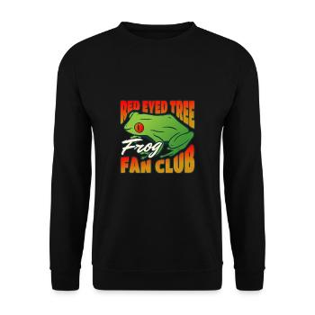Red Eyed Tree Frog Fan Club Shirt Gift - Unisex Sweatshirt - black - Front - Alina (178cm) & Michal (187cm)