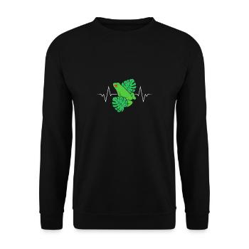 Heartbeat Heart Line Heart Rate Tree Frog - Unisex Sweatshirt - black - Front - Alina (178cm) & Michal (187cm)