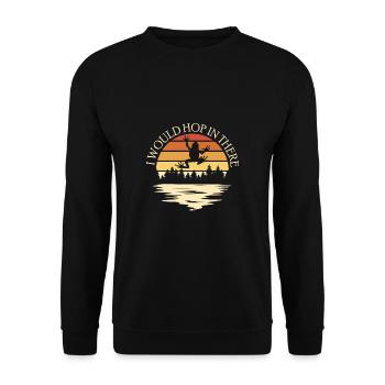 Baumfrosch Vintage Retro Shirt Geschenk - Unisex Pullover - Schwarz - Vorne - Alina (178cm) & Michal (187cm)