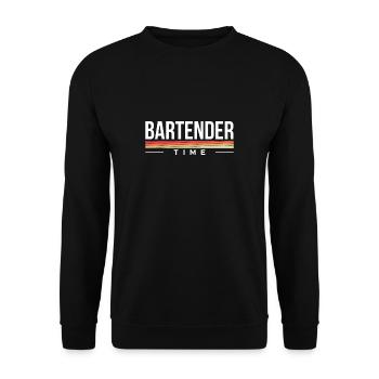 Chemise vintage Retro Bartender Time - Sweat-shirt Unisexe - noir - Devant - Alina (178cm) & Michal (187cm)