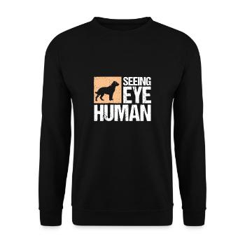 Seeing Eye Human Shirt Geschenk Blindenhund - Unisex Pullover - Schwarz - Vorne - Alina (178cm) & Michal (187cm)