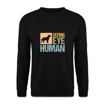 Seeing Eye Human Shirt Geschenk Blindenhund - Unisex Pullover - Schwarz - Vorne - Alina (178cm) & Michal (187cm)