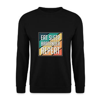 Eat Sleep Bartender Repeat Shirt - Unisex Sweatshirt - black - Front - Alina (178cm) & Michal (187cm)