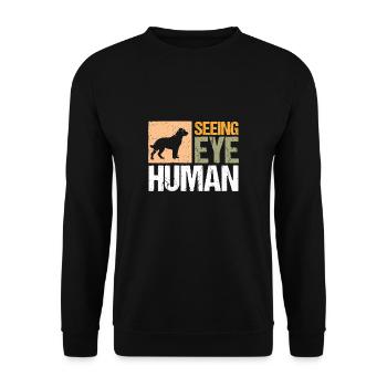 Seeing Eye Human Shirt Geschenk Blindenhund - Unisex Pullover - Schwarz - Vorne - Alina (178cm) & Michal (187cm)