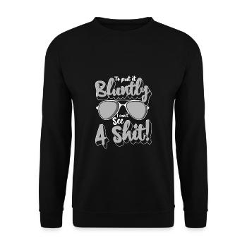 Blinde Menschen Shirt Geschenk - Unisex Pullover - Schwarz - Vorne - Alina (178cm) & Michal (187cm)