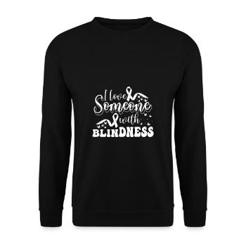 I Love Someone With Blindness - Unisex Pullover - Schwarz - Vorne - Alina (178cm) & Michal (187cm)