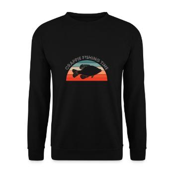 Vintage Retro Crappie Fishing Time - Unisex Sweatshirt - black - Front - Alina (178cm) & Michal (187cm)