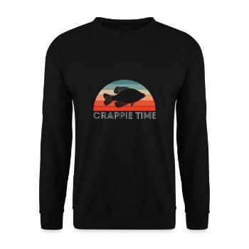 Vintage Retro Crappie Time Shirt Gift - Unisex Sweatshirt - black - Front - Alina (178cm) & Michal (187cm)