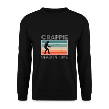 Crappie Season Time Shirt Gift Vintage Retro - Unisex Sweatshirt - black - Front - Alina (178cm) & Michal (187cm)