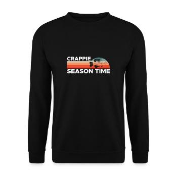 Crappie Season Time Shirt Gift Vintage Retro - Unisex Sweatshirt - black - Front - Alina (178cm) & Michal (187cm)