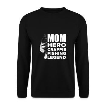 Mom Hero Crappie Fishing Legend Shirt - Unisex Sweatshirt - black - Front - Alina (178cm) & Michal (187cm)