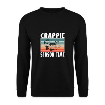 Crappie Season Time Shirt Gift Vintage Retro - Unisex Sweatshirt - black - Front - Alina (178cm) & Michal (187cm)