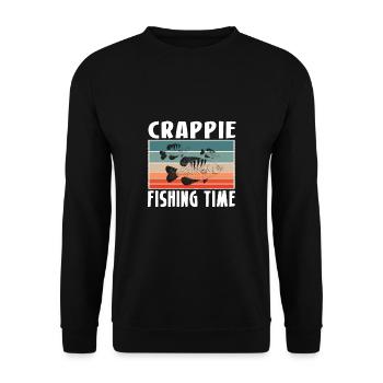 Vintage Retro Crappie Fishing Time Shirt - Unisex Sweatshirt - black - Front - Alina (178cm) & Michal (187cm)