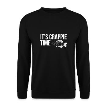 Its Crappie Time Shirt Gift - Unisex Sweatshirt - black - Front - Alina (178cm) & Michal (187cm)