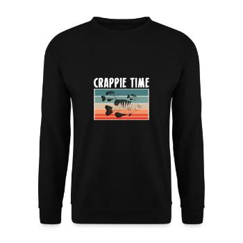 Vintage Retro Crappie Time Shirt - Unisex Sweatshirt - black - Front - Alina (178cm) & Michal (187cm)