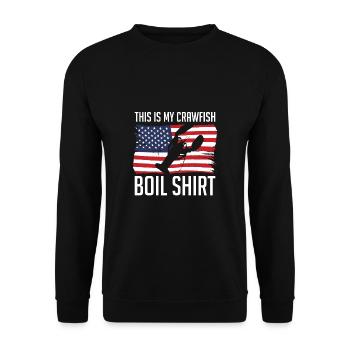 Ceci est ma chemise d’écrevisse bouillir le drapeau américain - Sweat-shirt Unisexe - noir - Devant - Alina (178cm) & Michal (187cm)