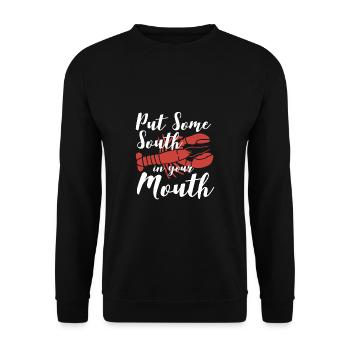 Put Some South In Your Mouth Shirt - Unisex Pullover - Schwarz - Vorne - Alina (178cm) & Michal (187cm)
