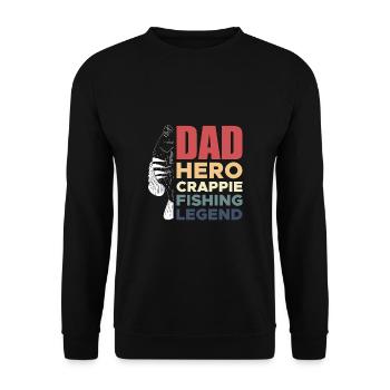 Dad Hero Crappie Fishing Legend - Unisex Sweatshirt - black - Front - Alina (178cm) & Michal (187cm)