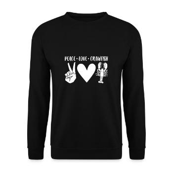 Peace Love Crawfish Shirt Geschenk - Unisex Pullover - Schwarz - Vorne - Alina (178cm) & Michal (187cm)