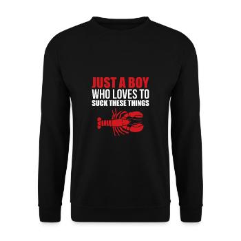 Juste un garçon qui aime sucer ces choses - Sweat-shirt Unisexe - noir - Devant - Alina (178cm) & Michal (187cm)