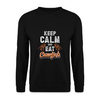 Keep Calm And Eat Crawfish Shirt Gift - Unisex Sweatshirt - black - Front - Alina (178cm) & Michal (187cm)