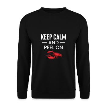 Keep Calm And Peel On Crawfish - Unisex Sweatshirt - black - Front - Alina (178cm) & Michal (187cm)