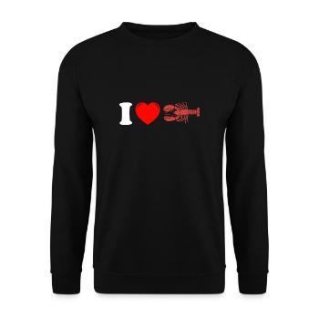 J’aime le cadeau de chemise d’écrevisse - Sweat-shirt Unisexe - noir - Devant - Alina (178cm) & Michal (187cm)