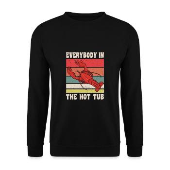 Everybody In The Hot Tub Shirt Crawfish - Unisex Pullover - Schwarz - Vorne - Alina (178cm) & Michal (187cm)