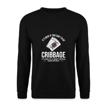 Cribbage Player Spieler Shirt Geschenk - Unisex Pullover - Schwarz - Vorne - Alina (178cm) & Michal (187cm)