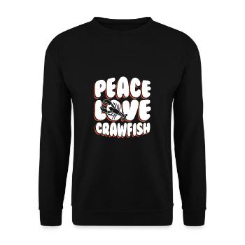 Peace Love Crawfish Shirt Gift - Unisex Sweatshirt - black - Front - Alina (178cm) & Michal (187cm)