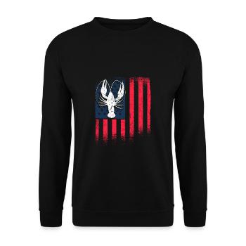 USA Flag America Flag Crawfish Shirt - Unisex Sweatshirt - black - Front - Alina (178cm) & Michal (187cm)