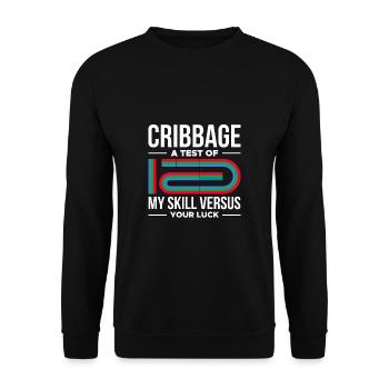 Cribbage A Test Of My Skills - Unisex Sweatshirt - black - Front - Alina (178cm) & Michal (187cm)