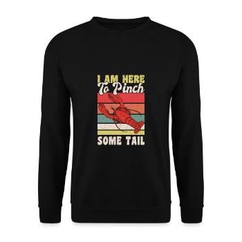 I Am Here To Pinch Some Tail Crawfish - Unisex Sweatshirt - black - Front - Alina (178cm) & Michal (187cm)