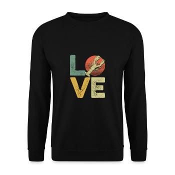 J’adore les écrevisses rétro vintage - Sweat-shirt Unisexe - noir - Devant - Alina (178cm) & Michal (187cm)