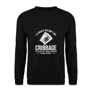Cribbage Shirt Geschenk - Unisex Pullover - Schwarz - Vorne - Alina (178cm) & Michal (187cm)